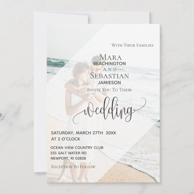 Invitation *~* RSVP QR enregistrer $ DEUX Mariage photo (Devant)