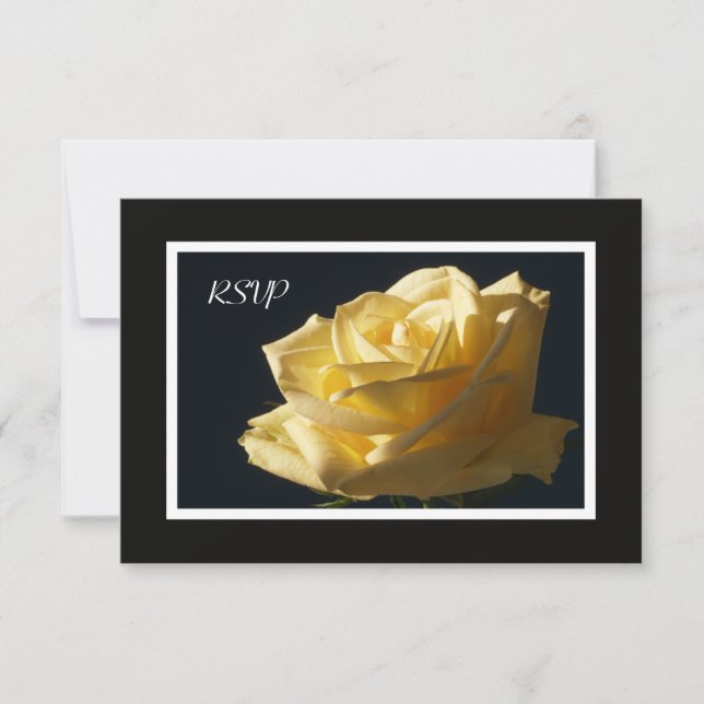 Invitation RSVP Rose Jaune (Devant)