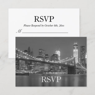 Invitation RSVP - Skyline de New York City Mariage RSVP Brook