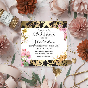 Invitation RSVP Soiree Turquoise damassé  douche nuptiale