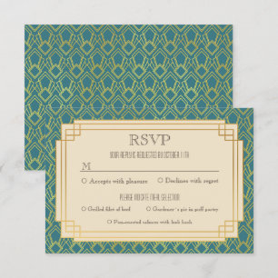 Invitation Rsvp vintage d'art déco