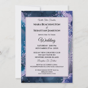 Invitation *~* RSVP Website AGATE AR13 Lavender Stars Mariage