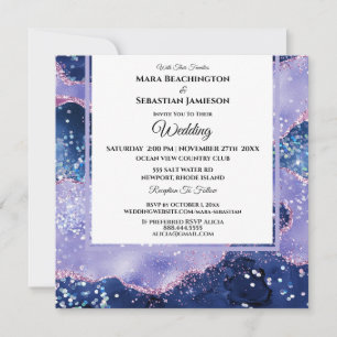 Invitation *~* RSVP Website Lavender AGATE AR13 Stars Mariage