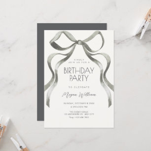 Invitation Ruban à nœud d'anniversaire