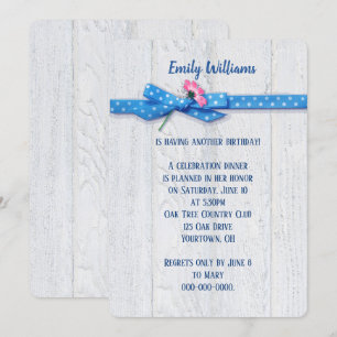 Invitation ruban à pois daisy et poka sur arrière - plan de b