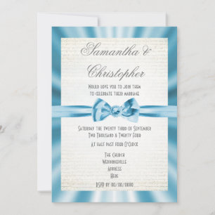 Invitation Ruban bleu pâle simple mariage