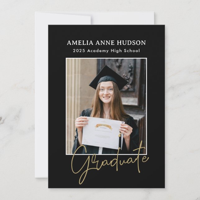 Invitation Ruban Bow tendance 2025 Graduate Photo Graduation (Devant)