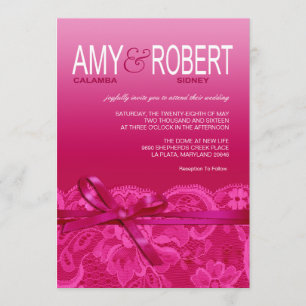 Invitation Ruban d'arcs d'Amy et fuschia de mariage de