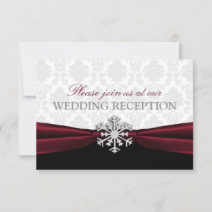 Invitation Ruban de Bourgogne Réception de mariage d'hiver