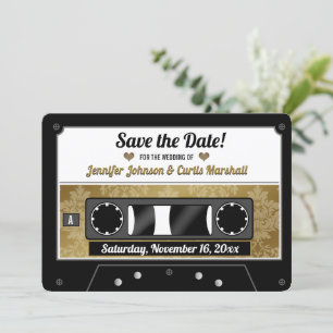 Invitation Ruban de cassette rétro pour mariage, Enregistrer