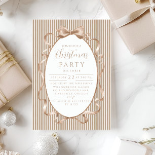 Invitation Ruban de Champagne Noël