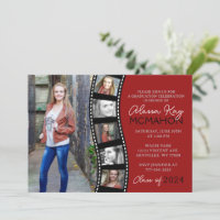 Ruban de film rouge rustique unique 6 Diplôme phot