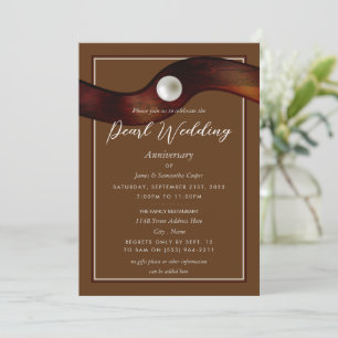 Invitation Ruban de perle, 30 ans de mariage