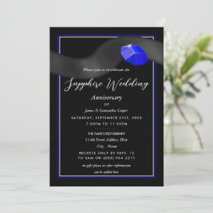 Invitation Ruban de saphir, 45 ans de mariage