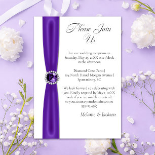 Invitation Ruban de satin améthyste violet Réception de bijou
