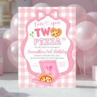 Ruban Gingham RoseJe t'aime DEUX pizza anniversair