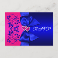 RUBAN IMPRIMÉ Réponse de mariage florale rose et b