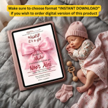ruban rose bébé fille musulmane aqeeqah
