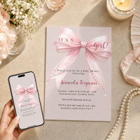 Ruban rose c'est une fille taupe Baby Shower