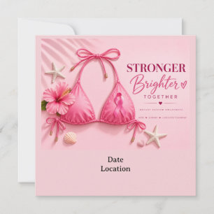 Invitation Ruban rose de sensibilisation au cancer du sein en