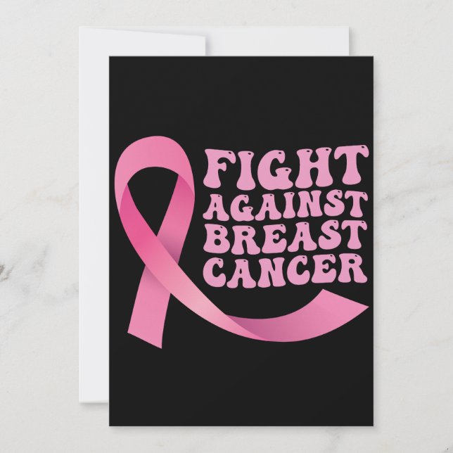 Invitation Ruban rose Femmes Sensibilisation au cancer Cancer (Devant)