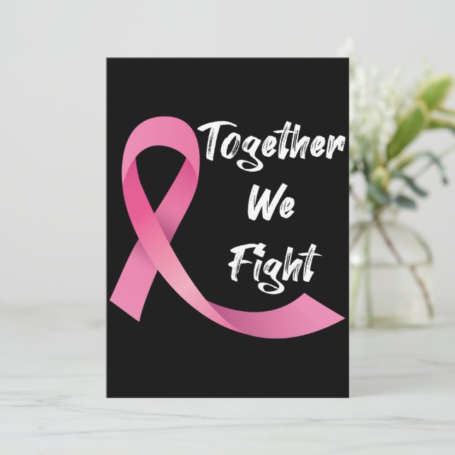 Invitation Ruban rose Femmes Sensibilisation au cancer Cancer (Debout devant)