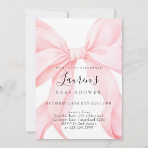 Invitation Ruban Rose Fille Personnalisé