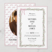 Rubans roses et verdure Mariage vintage