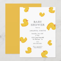 Rubber Canard Jaune Rub Un Dub Dub Baby shower Inv