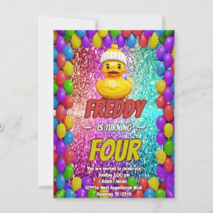 Invitation Rubber Duck personnalisable caractère d'anniversai