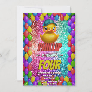 Invitation Rubber Duck personnalisable caractère d'anniversai