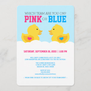 Invitation Rubber Ducky Pink ou Blue Genre Reveveight Party
