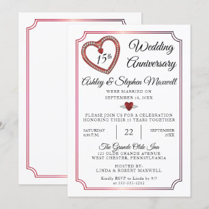 Invitation Rubis   Diamants 15ème anniversaire de Mariage