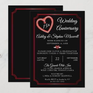 Invitation Rubis   Diamants Fête des 15 ans de mariage
