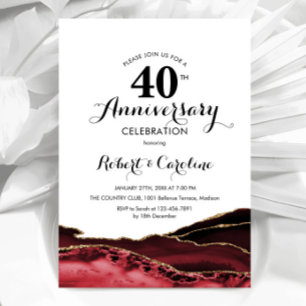Invitation Rubis Rouge 40e Anniversaire
