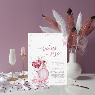 Invitation Rubis sophistiqués et Fête des mariées Rose