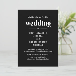 Invitation Ruby Black Mariage moderne