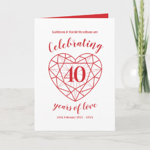 Invitation Ruby célèbre 40 ans d'amour 40e anniversaire