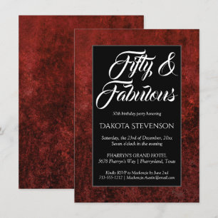 Invitation Ruby Crimson Rouge   Classic Grunge 50 et Fabulous
