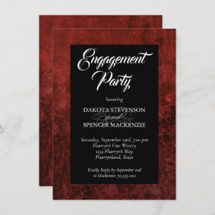 Invitation Ruby Crimson Rouge Groupe d'engagement classique