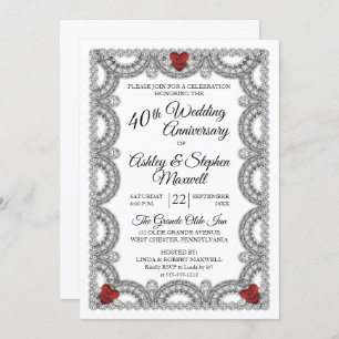Invitation Ruby et Diamond 40e anniversaire du Mariage