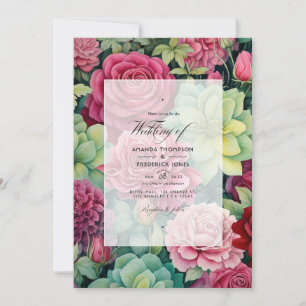 Invitation Ruby et Sage Floral Mariage d'hiver