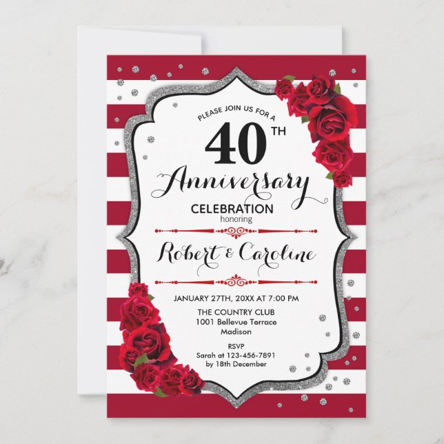 Invitation Ruby Red 40th Anniversary (Devant)