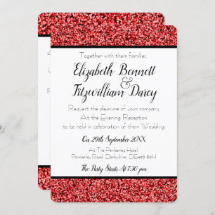 Invitation Ruby Red Faux Parties scintillant Soirée Invitatio