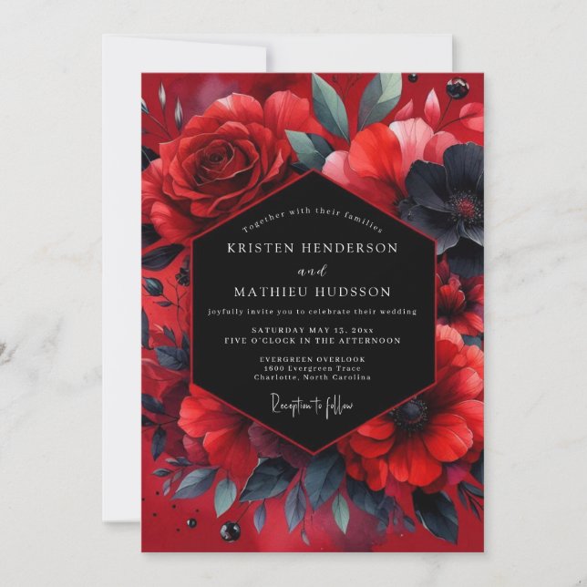 Invitation Ruby Vesperal Bloom Wedding (Devant)
