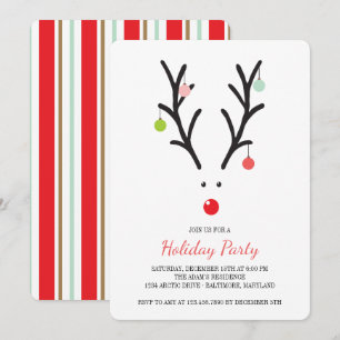 Invitation Rudolf le Reindeer Holiday Party