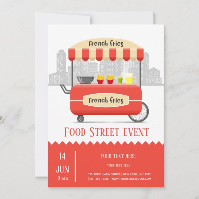 Invitation Rue alimentaire frites (Devant)