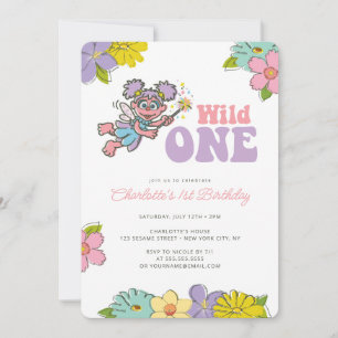 Invitation Rue Sésame Abby Anniversaire Fleur Sauvage