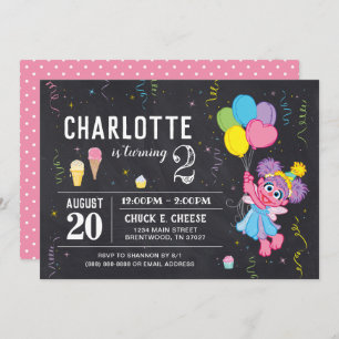 Invitation Rue Sésame   Abby Cadabby Chalkboard Anniversaire