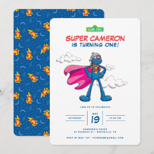 Invitation Rue Sésame   Anniversaire de Super Grover